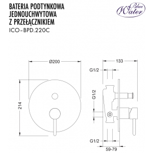 Bateria łazienkowa ICONA ICO-BPD.220C