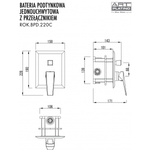 Bateria łazienkowa ROK ROK-BPD.220C