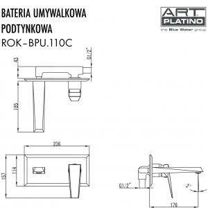 Bateria łazienkowa - umywalkowa ROK  ROK-BPU.110C