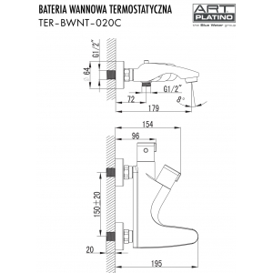 Bateria wannowa - termostatyczna: TER-BWNT.020C