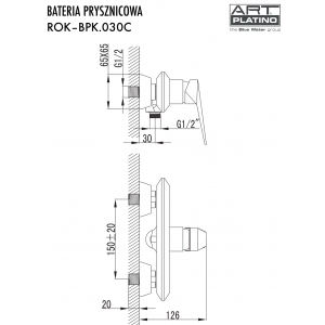 Bateria łazienkowa - prysznicowa ROK ROK-BPK.030C